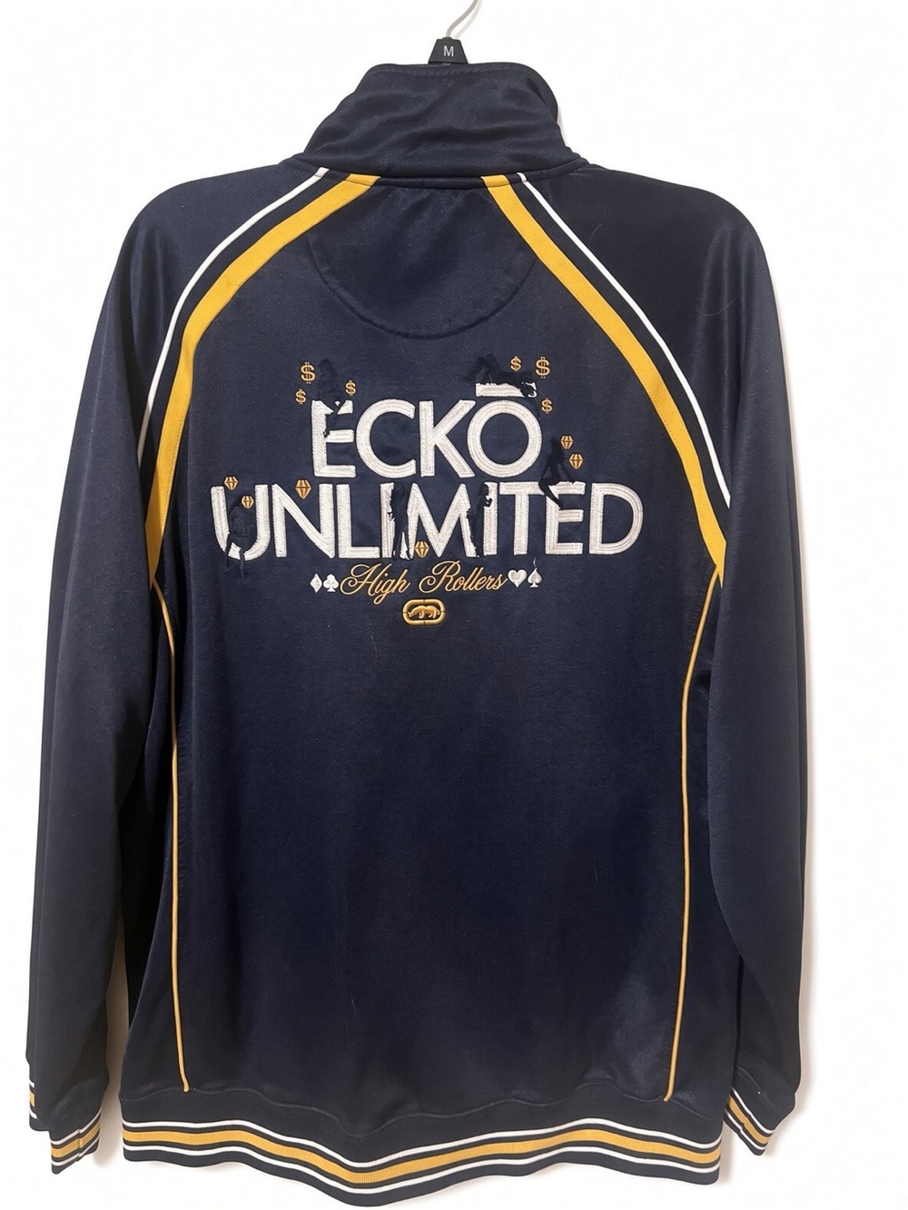 Ecko Unlimited Navy and Gold Logo Track Jacket size Medium, Hardly ever wore it